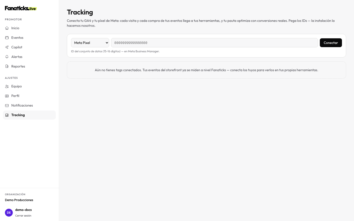 Ajustes de tracking